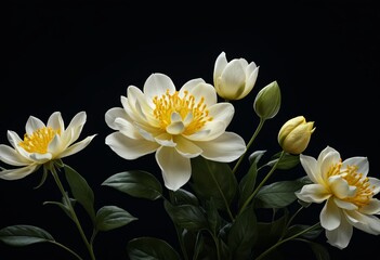 Close-up of flowers against a black background