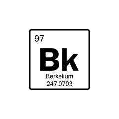 periodic table Berkelium line icon