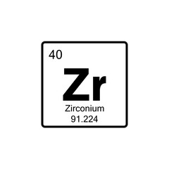 periodic table Zirconium line icon