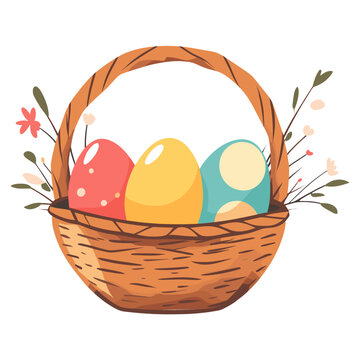 recommend clip art: Egg in the basket eggs illustration easter vector