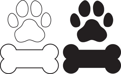 PrintSimple and elegant dog-themed vector design featuring paw prints and bone illustrations. Perfect for pet lovers, animal enthusiasts, and dog owners. Ideal for use in pet-themed merchandise, stick © Rumena