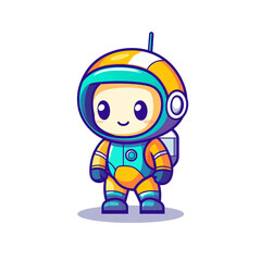 Astronaut character illustration space digital art whimsical cartoon style fun concept