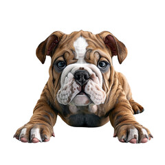 Obraz premium Adorable Bulldog Puppy Lying Down Cute Dog Breeds Pet Animal Dog Face Canine Friend Loyal Companion Pet Puppy Dog Portrait British Bulldog