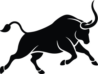 black silhouette of a cow