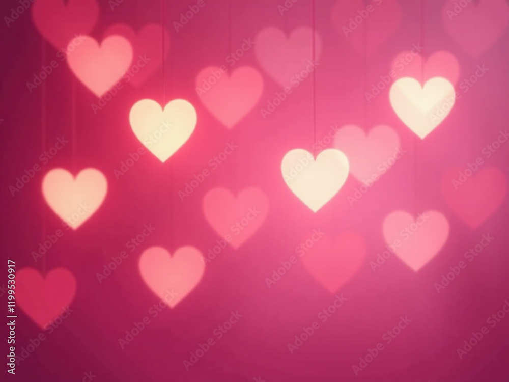 Aufkleber abstract pink bokeh background featuring defocused blurred heart shaped lights for a unique st. vale