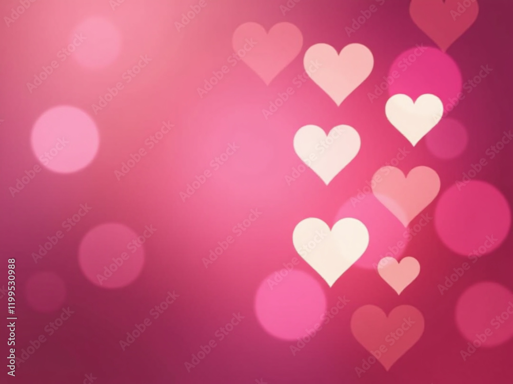 Aufkleber abstract pink bokeh background featuring defocused blurred heart shaped lights for a unique st. vale