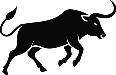 black silhouette of a cow
