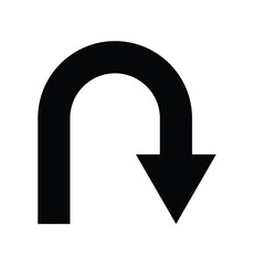 U turn arrow icon vector illustration isolated on white background. © Oliver Vandenberg