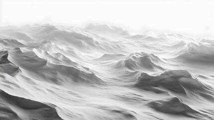 Obraz premium Abstract grayscale image of undulating snowdrifts, resembling a serene, minimalist seascape. Perfect for design backgrounds or mood boards.