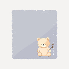 Cute bear paper notes illustration vector