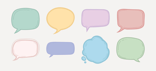 Colorful speech bubble illustration set vector
