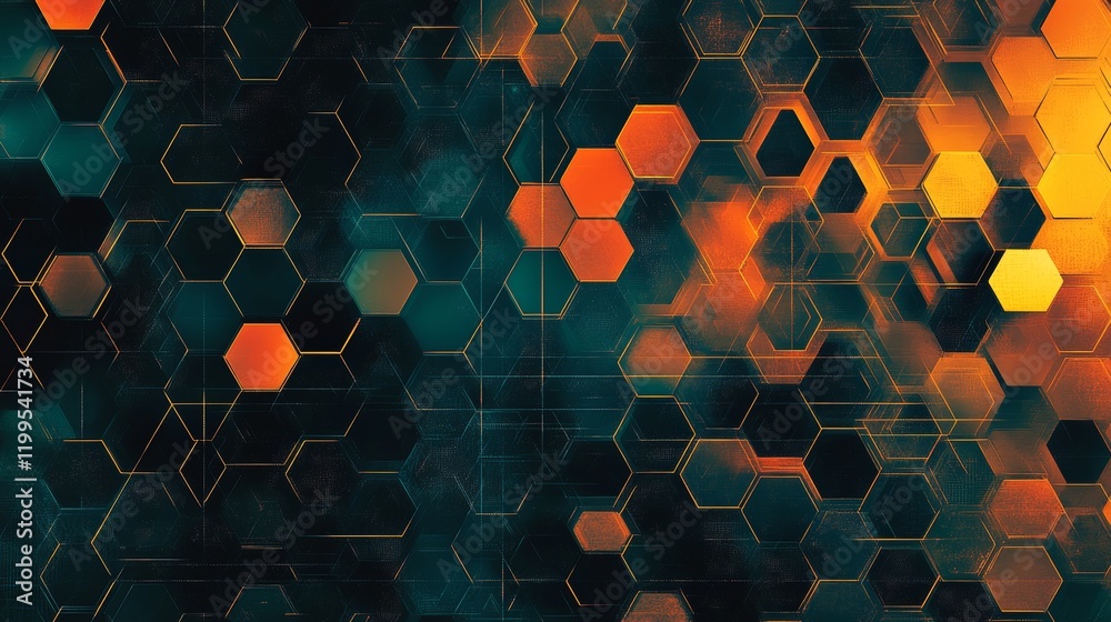 Poster Abstract hexagon pattern background