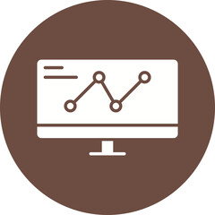Computer Analytics icon single vector illustration