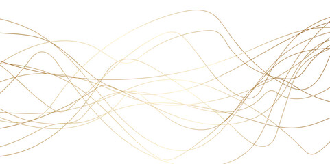 Abstract wavy lines flowing curve golden gradient color on transparent background. Abstract white background colorful lines. modern wavy stripes on white background isolated.	
