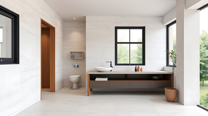 Modern Minimalist Bathroom Interior Design: Luxurious and Serene Space