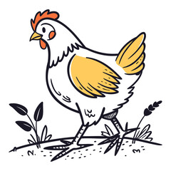 Chicken Vector Illustration High-Quality Design Isolated on Transparent Background