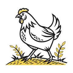 Chicken Vector Illustration isolated on a transparent background