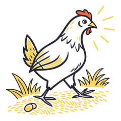 Chicken Vector Illustration High-Quality Design Isolated on Transparent Background