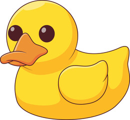 Cute yellow rubber duck cartoon illustration