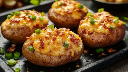 Indulgent cheesy potato dishes gourmet kitchen culinary art high-end dining top-down view flavorful concepts