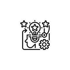 Brainstorming Lightbulb line icon. Universal creative premium symbol. Vector sign icon logo template. Vector illustration