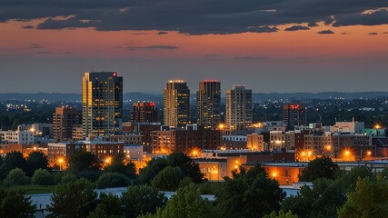 Obraz premium Kitchener, Ontario, Canada Downtown City Skyline