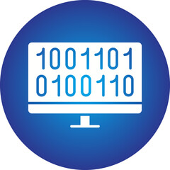 Computer Binary Code icon single vector illustration