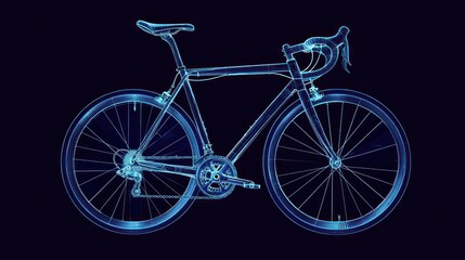 Fototapeta premium X-ray style road bicycle illustration.
