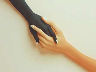 Obraz premium a minimalist graphic of two hands shaking, natural skin tones, clean white background