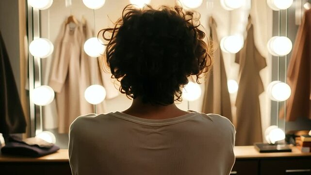 Performer in Dressing Room Reflecting on Stage Anxiety