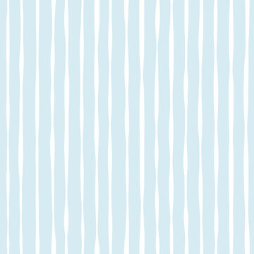 Fototapeta Blue stripes seamless pattern. Cute baby lines print. Watercolor sea stripes background
