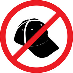 Forbidden sign no baseball cap allowed beyond this point. Illustration made January 16th, 2024, Zurich, Switzerland.