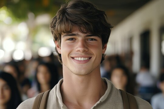 Beautiful young woman in a white t-shirt on the beach. Mock-up.. Beautiful simple AI generated image