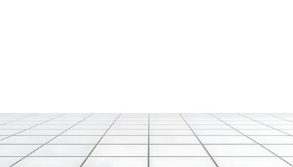 white tile floor border isolated on transparent background cutout