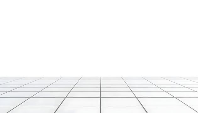white tile floor border isolated on transparent background cutout