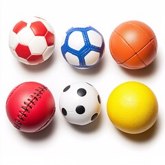 set of soccer balls