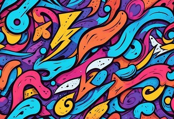 Colorful abstract painting with a lot of different colors