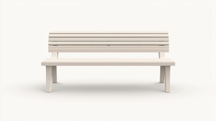 Simple wooden park bench isolated on white. (5)