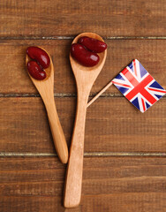 two spoons of red beans