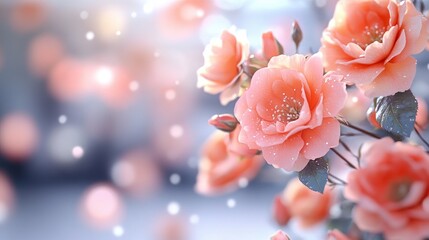 Obraz premium Capture the essence of Valentine's Day romance with this breathtaking image A Valentines moment surrounded by vibrant roses, their joy and happiness blooming like the flowers Feel the love in the air