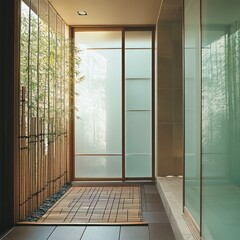 Serene Bamboo Garden Spa Entrance Design