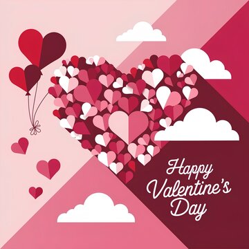 Valentine's Day Text with Heart Decorations