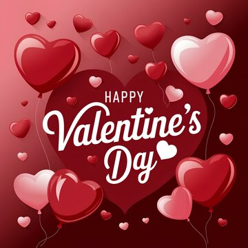 Valentine's Day Card with Floating Hearts  