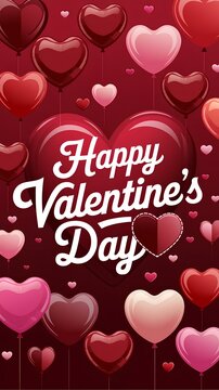 Red and Pink Heart Balloons for Valentine
