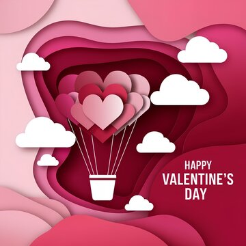 Valentine's Day Heart Balloon Illustration  