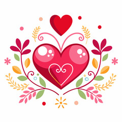 heart with floral ornament