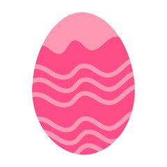 A pink egg with a pink swirl pattern on it. The egg is the main focus of the image