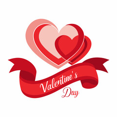 valentine heart with ribbon