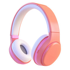 Coral Wireless Headphones: A vibrant, coral-colored pair of wireless headphones showcasing sleek design and comfortable earcups.  Perfect for highlighting tech, music, and modern lifestyle. 