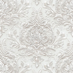 Elegant embossed floral wallpaper design with intricate patterns and textures. Perfect for adding touch of sophistication to